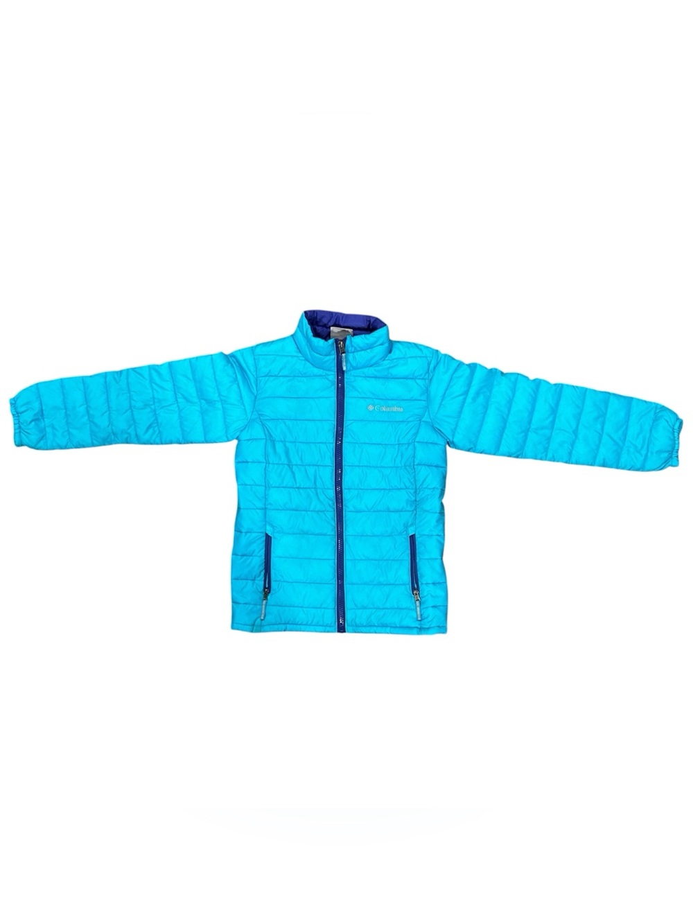 Columbia Girls Puffer Jacket Quilted Insulated Outdoor Winter Blue Purple Small